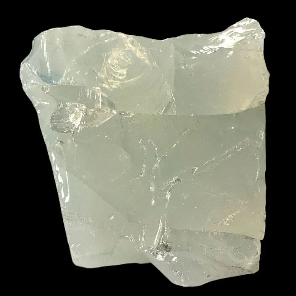 Opalescent Clear Layered Art Glass Cullet Glowing Manganese Slag‎ Glass #4GX189